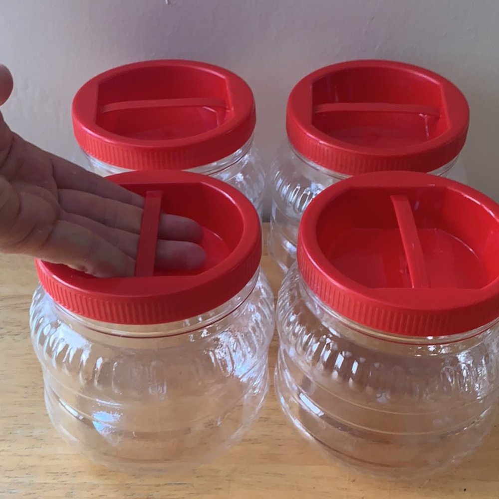 32oz Large Clear Plastic Storage Jars With Handle